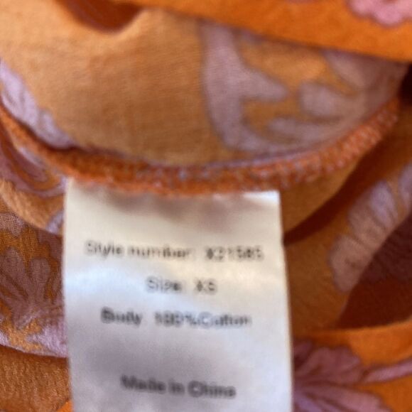 Xirena 100% Cotton Tropicana Button Down Short Sleeve Sun Bright Floral Sam Top - Picture 9 of 9